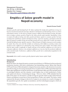 Empirics of Solow growth model in Nepali economy