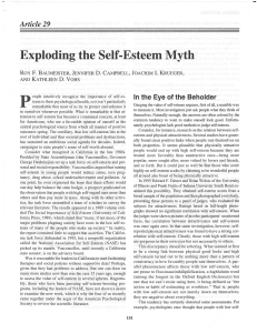 Exploding the Self-Esteem Myth