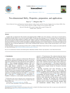 Two-dimensional MoS2: Properties, Preparation, Applications