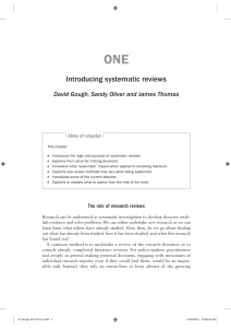 David Gough-Introducing systematic reviews