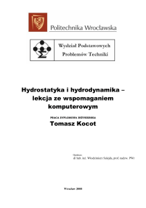 Hydrostatyka i hydrodynamika - lekcja ze wspomaganiem komputerowym