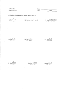 Limits Quiz Review2019