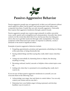 Passive-Aggressive Behavior Psycho Education