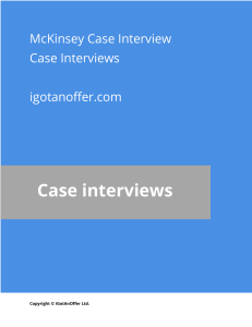 McKinsey Case Interviews