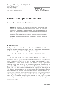 CommutativeQuaternionMatrices