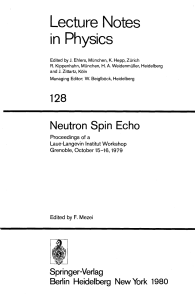 (Lecture Notes in Physics 128) F. Mezei (auth.), Ferenc Mezei (eds.)