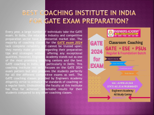 Best Coaching Institute in India for GATE Exam Preparation