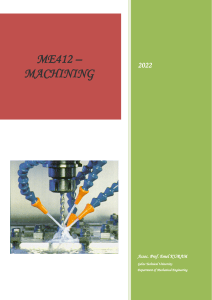 ME412 - Machining