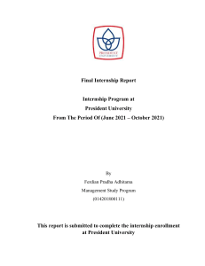 Final Internship Report (Ferdian Pradha Adhitama 014201800111)