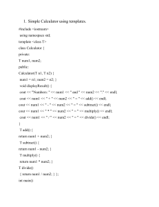 C++ Templates: Calculator & Stack Examples