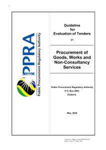 Guideline for Evaluation of Tenders for Goods Works and Non-Consultancy Services May 2020 (1)
