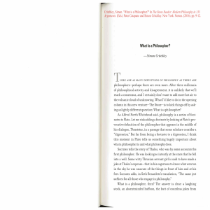 Simon Critchley - What is a Philosopher (3 pages)