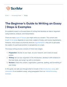 The Beginner's Guide to Writing an Essay | Steps & Example