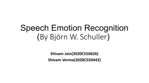 Presentation for speech recognition by machine learning