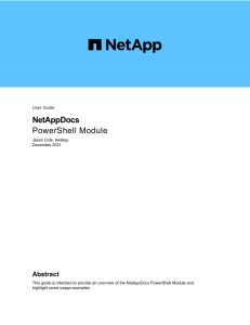 NetAppDocs User Guide