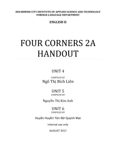 HANDOUTS OF Four Corner 2A