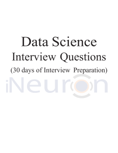 1.Data Science INterview Questions #Day1