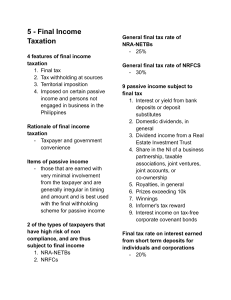 5 - Final Income Taxation