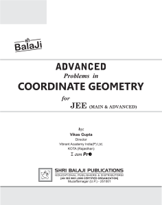 Advanced Problems in Coordinate Geometry for JEE Main & Advanced