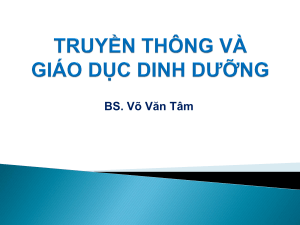 TRUYỀN THÔNG, GIÁO DỤC DINH DƯỠNG