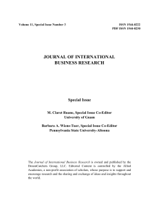 JOURNAL OF INTERNATIONAL BUSINESS RESEAR