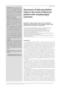Assessment of lipid peroxidation status in serum of Moroccan patients with nasopharyngeal carcinoma