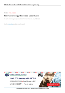Renewable Energy Resources Case Studies