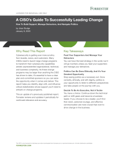 A CISO's Guide To Successfully Leading Change