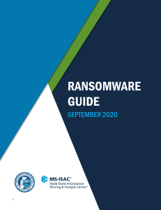CISA Ransomware Guide 2020 -Victoria Beckman