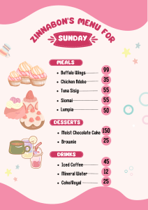 Pink Cute Girly Price List Bakery and Pastry Document