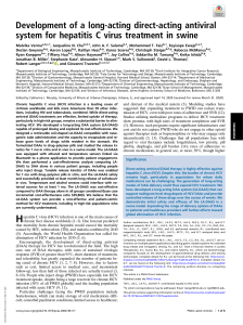 Development of long acting direct acting antiviral system for Hep C virus treatment in Swine