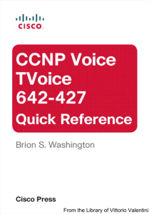 CCNP Voice TVoice 642-427 Quick Reference Guide
