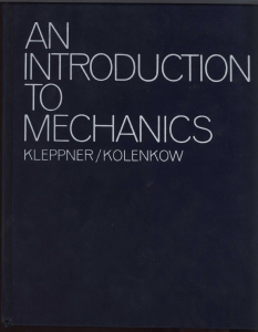 An Introduction To Mechanics Kleppner and Kolenkow