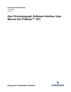 Gas Chromatograph Software Interface User Manual (for Floboss 107)