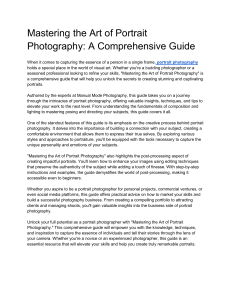 Mastering the Art of Portrait Photography A Comprehensive Guide