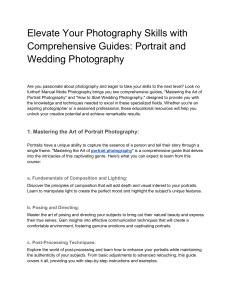 Course Elevate Your Photography Skills with Comprehensive Guides Portrait and Wedding Photography