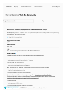 PTA VMware OVF Image Hardening Steps