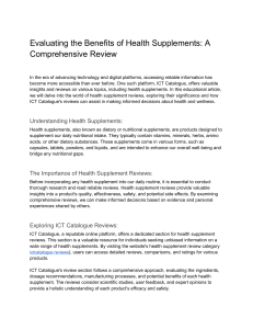 Evaluating the Benefits of Health Supplements A Comprehensive Review