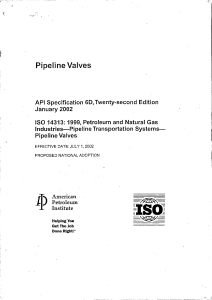 API 6D Spec  22nd Edition Jan 2002