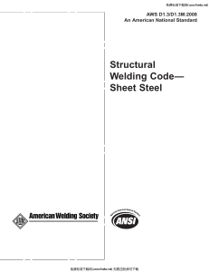 AWS D1.3/D1.3M:2008 Structural Welding Code - Sheet Steel