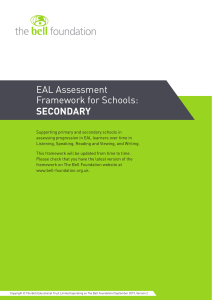 EAL Assessment Framework Secondary