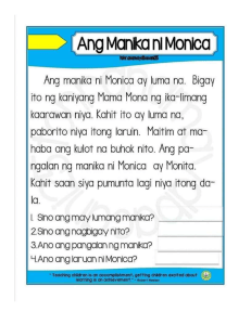 Filipino Reading with Comprehension