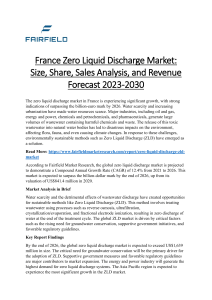 France Zero Liquid Discharge Market Size, Share, Sales Analysis, and Revenue Forecast 2023-2030