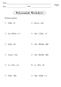 Polynomials-Worksheet