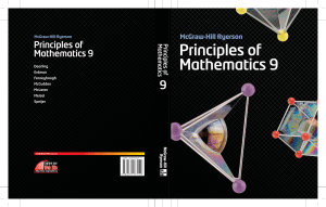 Grade 9 - MHR - Principle of Mathematics - Textbook