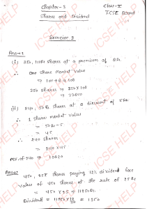 Shares and Dividends Worksheet