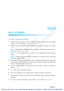 Real Numbers: Concepts & Exercises