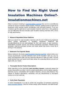 How to Find the Right Used Insulation Machines Online-insulationmachines.net