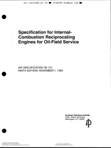 API Spec 7B-11C - Specification for Internal-Combustion Reciprocating Engines for Oil Field Service
