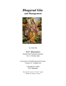 Bhagavad Gita and Management - MP Battathiri